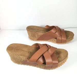 Anna Fidanza Sandal Wedge Brown Size 7.5-8